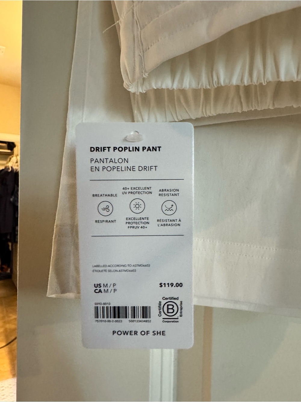 Drift Poplin Pant - white